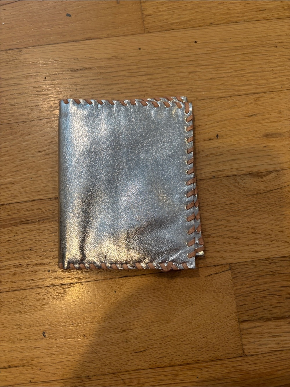 Metallic Silver Bifold Wallet - Card Holder